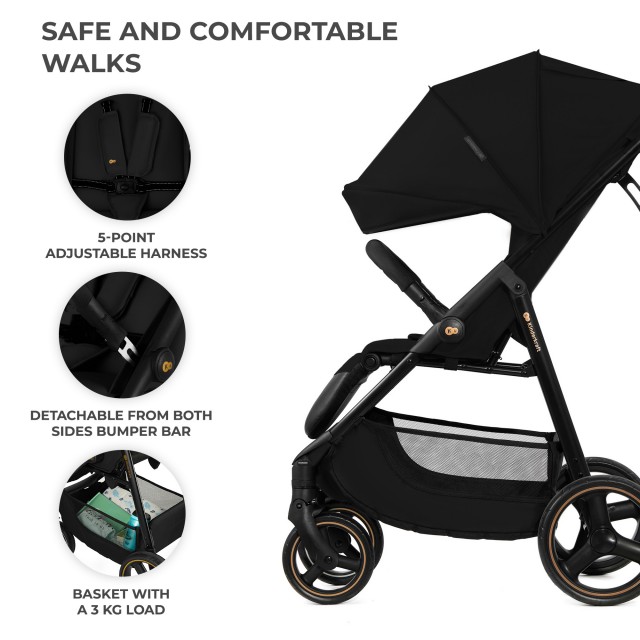 Καρότσι μωρού Kinderkraft TRIG 3 ONYX BLACK
