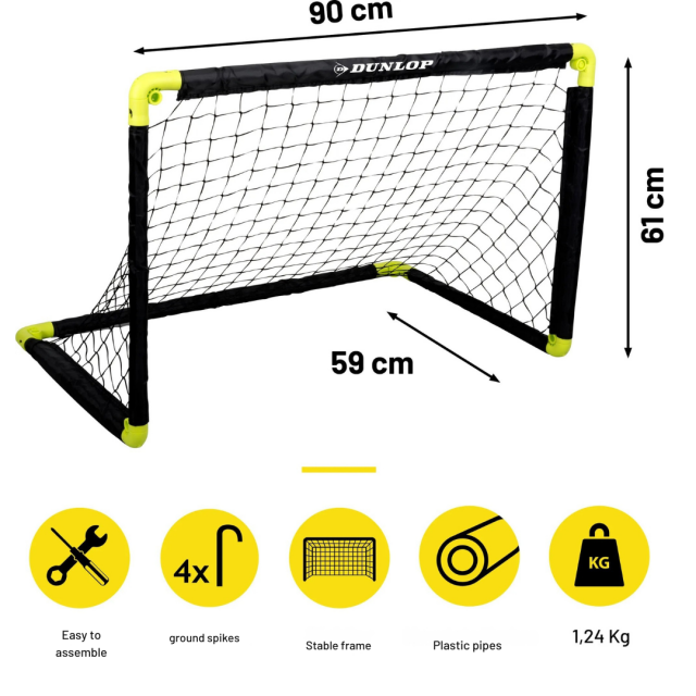 Πτυσσόμενο τέρμα ποδοσφαίρου Dunlop 90x59x61 εκ.