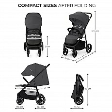 Καρότσι μωρού Kinderkraft TRIG 3 GLANITE GREY