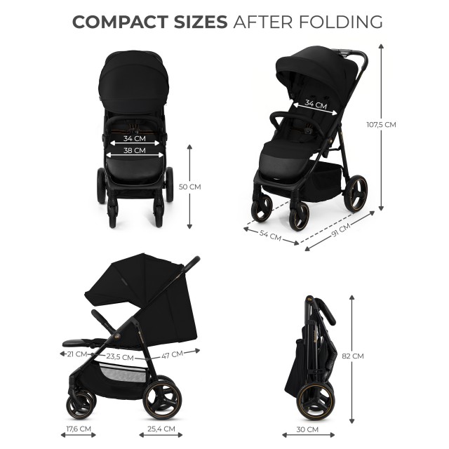 Καρότσι μωρού Kinderkraft TRIG 3 ONYX BLACK