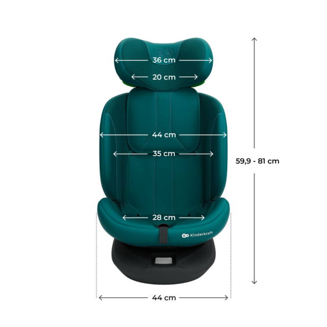 Κάθισμα αυτοκινήτου Kinderkraft I-Grow 2 PLUS 40-150 cm ΠΡΑΣΙΝΟ