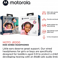 Παιδικά ακουστικά Motorola με καλώδιο MOTO JR200 ΜΠΛΕ