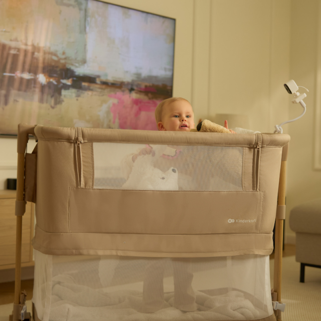 KinderKraft NESTE GROW 2 βρεφική κούνια ΣΚΟΥΡΟ ΓΚΡΙ