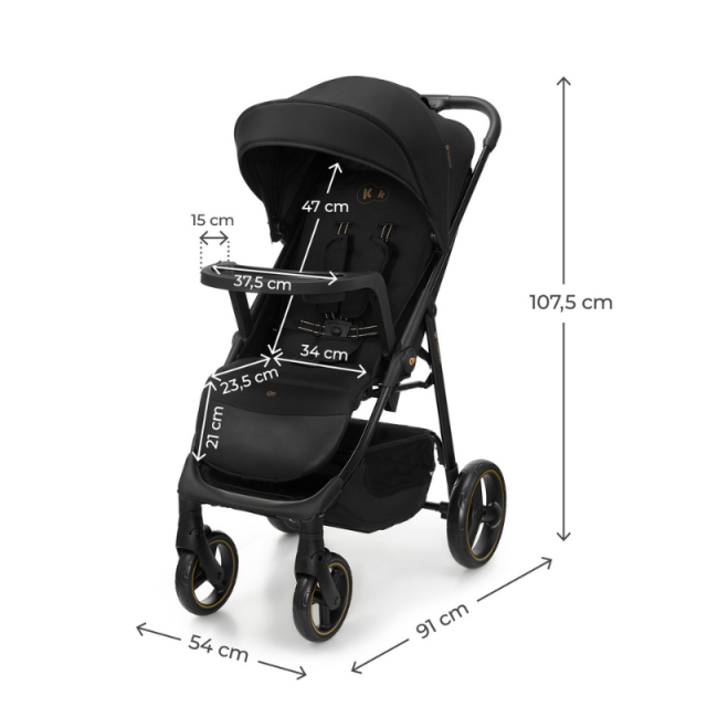 Παιδικό καρότσι Kinderkraft TRIG 3 με δίσκο ONYX BLACK