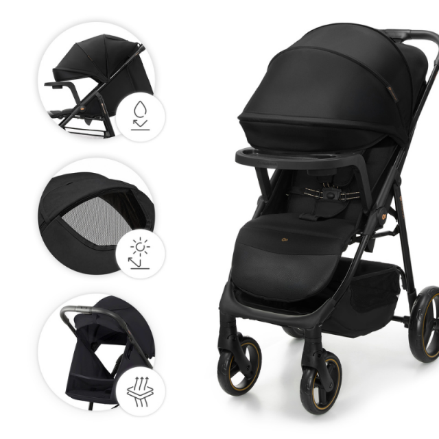 Παιδικό καρότσι Kinderkraft TRIG 3 με δίσκο ONYX BLACK