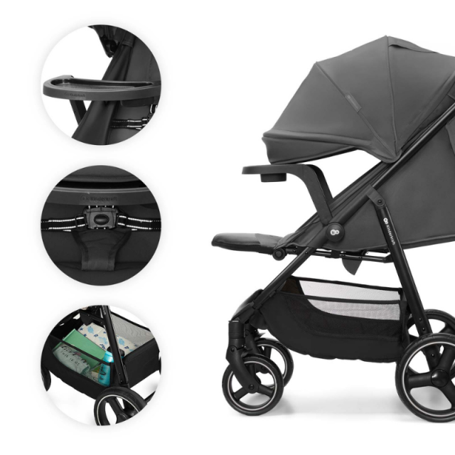 Παιδικό καρότσι Kinderkraft TRIG 3 με δίσκο Γρανίτης Γκρι