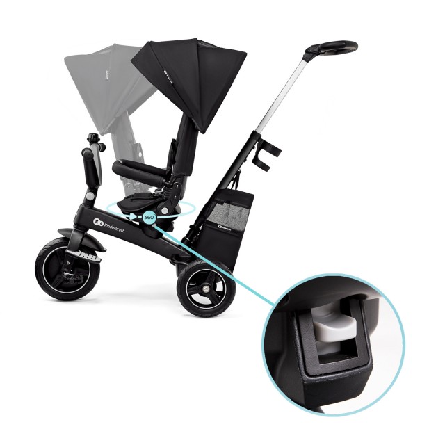 KinderKraft EASYTWIST Μαύρο τρίκυκλο KREASY00BLK0000