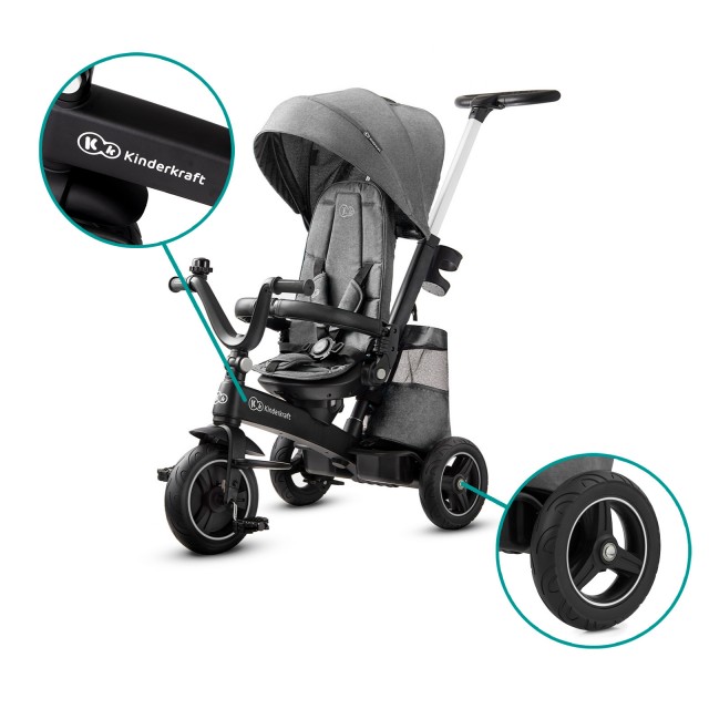 KinderKraft EASYTWIST γκρι τρίκυκλο KKRETWIGRY