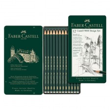 Μολύβι Faber-Castell Castell 9000, μαύρος γραφίτης, σετ για σχεδιαστές, διαφορετικές σκληρότητες, 12 τεμάχια