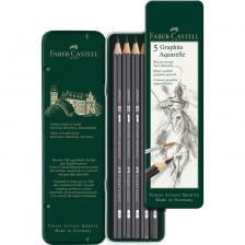 Faber-Castell ακουαρέλα μολύβια Graphite Aquarelle, γραφίτης, 5 τμχ σε μεταλλική κασετίνα