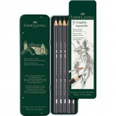 Faber-Castell ακουαρέλα μολύβια Graphite Aquarelle, γραφίτης, 5 τμχ σε μεταλλική κασετίνα