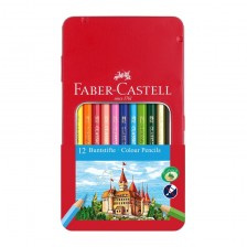 Faber-Castell χρωματιστά μολύβια Castle, 12 χρώματα, μεταλλική κασετίνα