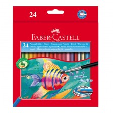 Faber-Castell ακουαρέλα μολύβια, 24 χρώματα με πινέλο