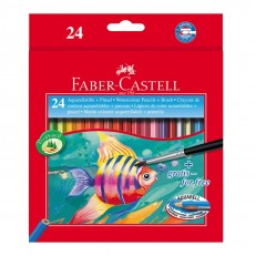 Faber-Castell ακουαρέλα μολύβια, 24 χρώματα με πινέλο