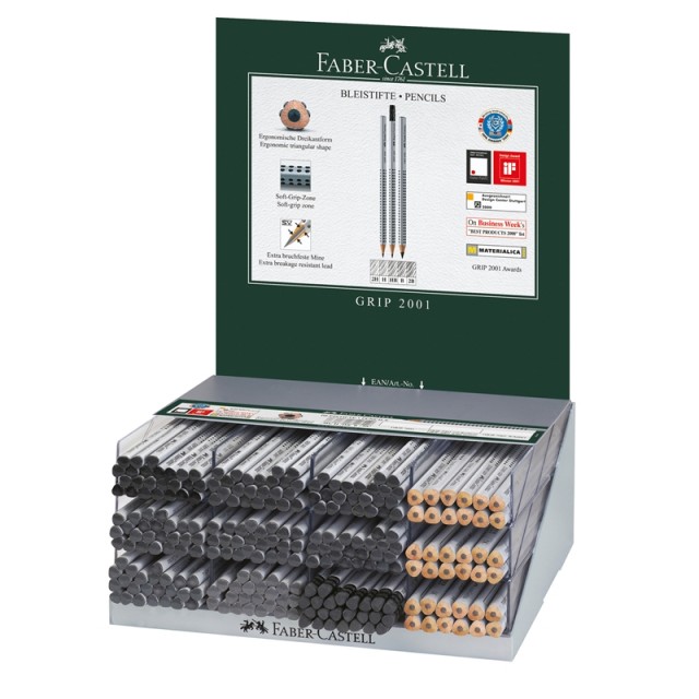 Faber-Castell Pencil Grip 2001, διάφορες σκληρότητες, 252 τεμάχια σε οθόνη