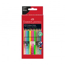 Faber-Castell ακουαρέλα μολύβια Grip, 12 παστέλ, νέον και μεταλλικά χρώματα