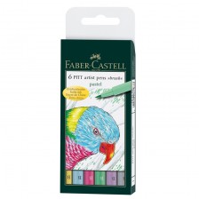 Faber-Castell μαρκαδόροι-πινέλο Pitt Artist Pen B, 6 παστέλ χρώματα