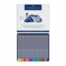 Μολύβια Faber-Castell Watercolor Goldfaber Aqua, 24 χρωμάτων, σε μεταλλική θήκη