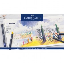 Χρωματιστά μολύβια Faber-Castell Goldfaber, 36 χρωμάτων, σε μεταλλικό κουτί