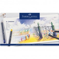 Χρωματιστά μολύβια Faber-Castell Goldfaber, 36 χρωμάτων, σε μεταλλικό κουτί