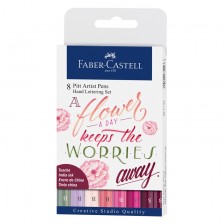 Faber-Castell μαρκαδόροι-πινέλο Pitt Artist, 8 ροζ χρώματα