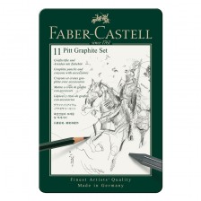 Σετ μολυβιού Faber-Castell Pitt Graphite, 11 τεμαχίων σε μεταλλικό κουτί