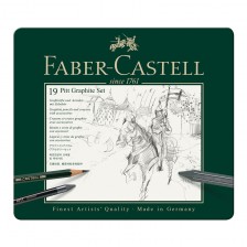 Σετ μολυβιού Faber-Castell Pitt Graphite, 19 τεμαχίων σε μεταλλικό κουτί