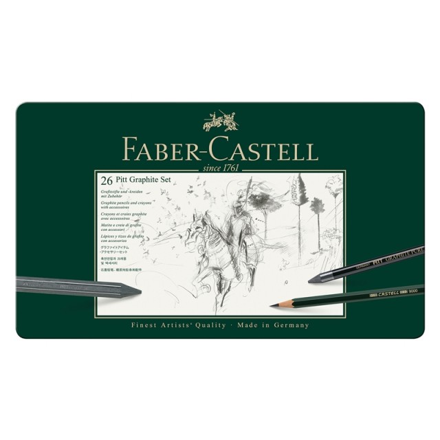 Σετ μολυβιών Faber-Castell Pitt Graphite, 26 τεμαχίων σε μεταλλική θήκη