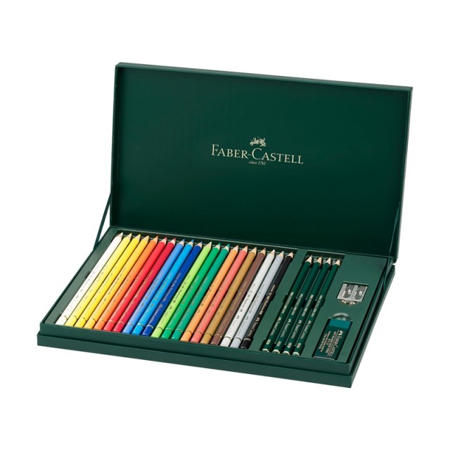 Μολύβια Faber-Castell Polychromos, 20 χρωμάτων, με 4 9000 μολύβια