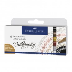Μαρκαδόρος Faber-Castell Pitt Artist, για καλλιγραφία, 6 χρώματα κλασικό