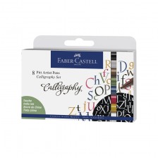 Faber-Castell μαρκαδόροι Pitt Artist καλλιγραφίας, 8 κλασικά χρώματα