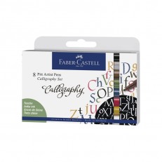 Faber-Castell μαρκαδόροι Pitt Artist καλλιγραφίας, 8 κλασικά χρώματα