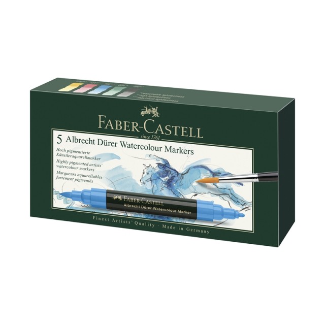 Μαρκαδόρος ακουαρέλας Faber-Castell Albrecht Dürer, 5 χρώματα