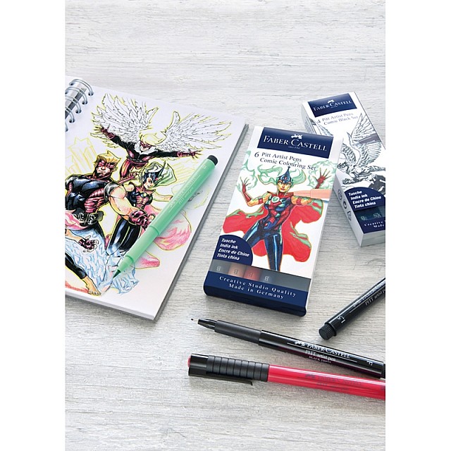 Faber-Castell Marker-brush Pitt Comic, 6 τεμάχια
