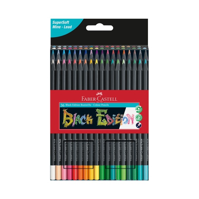 Μολύβια Faber-Castell Colored Black Edition, 36 χρωμάτων