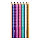 Faber-Castell Χρωματιστά μολύβια Sparkle, σε μεταλλικό ροζ κουτί, 12 χρωμάτων