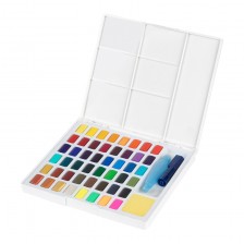 Βαφές Faber-Castell Watercolor, σε κουτί - παλέτα, 48 χρωμάτων