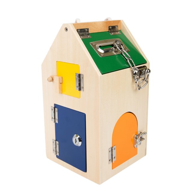 Small Foot House με κλειδαριές, ξύλινο, 15 x 15 x 28 cm