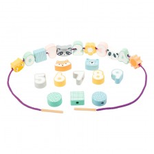 Παιχνίδι Small Foot String Animals and numbers, σε παστέλ χρώματα, 22 τεμάχια