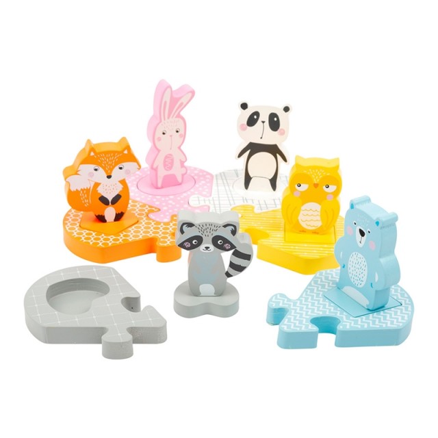 Small Foot Puzzle Animals, σε παστέλ χρώματα, 12 τεμαχίων