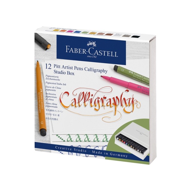 Μαρκαδόροι Faber-Castell Pitt Artist, για καλλιγραφία, 12 χρωμάτων