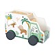 Small Foot Safari car, για ενσωμάτωση ζώων, ξύλινο, 23 x 13 x 14 cm