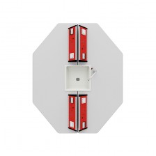 RFG μαθητικό τραπέζι Hexa εργαστηριακό 170 x 140 x 75 cm κόκκινο/λευκό