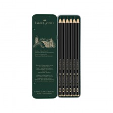 Faber-Castell μολύβια Pitt Graphite Matt, γραφίτης, 6 τμχ σε μεταλλική κασετίνα