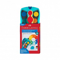 Faber-Castell ακουαρέλα μπογιές Connector, 12 χρώματα, τιρκουάζ παλέτα