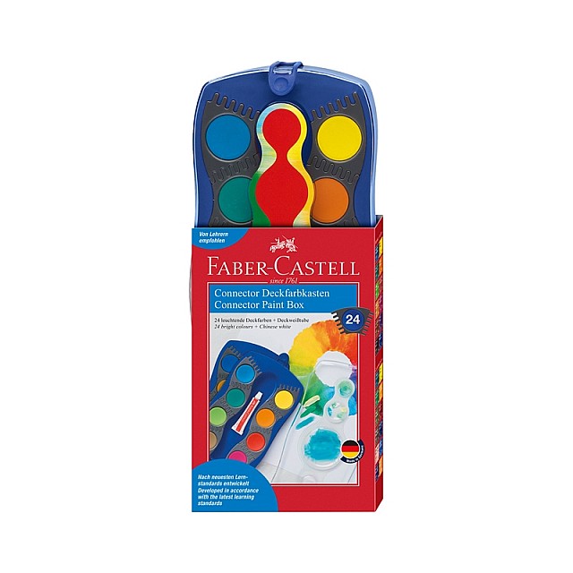 Βαφές Faber-Castell Watercolor Connector, 24 χρώματα, μπλε παλέτα