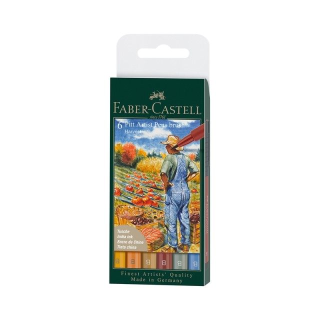Faber-Castell Marker-brush Pitt Artist, φθινόπωρο, 6 τεμάχια