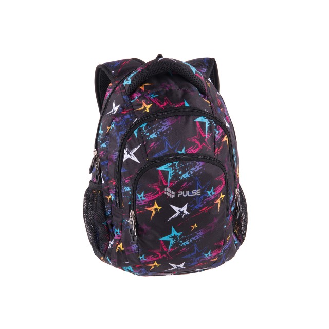 Pulse Backpack Teens Night Sky, μαύρο με πολύχρωμα στοιχεία