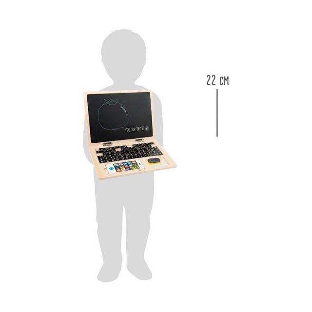 Laptop Small Foot, ξύλινο, με μαγνητική σανίδα, 30 x 22 x 1,5 cm