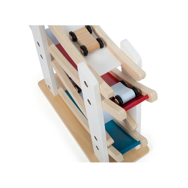Small Foot Track, ξύλινο, με τέσσερα καρότσια, 25 x 10 x 27 cm